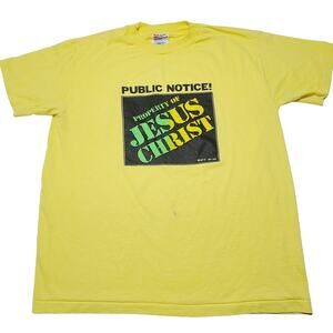 Vintage 90’s Jesus Christ Home Depot Parody T-Shirt Adult Medium Yellow Religion